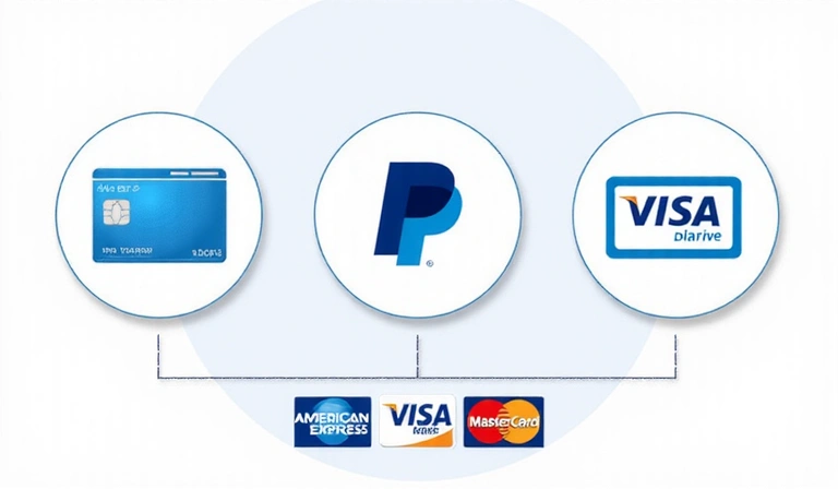 Illustration verschiedener Zahlungsmethoden