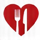 Heart icon with fork and knife for dietary therapy in health conditions